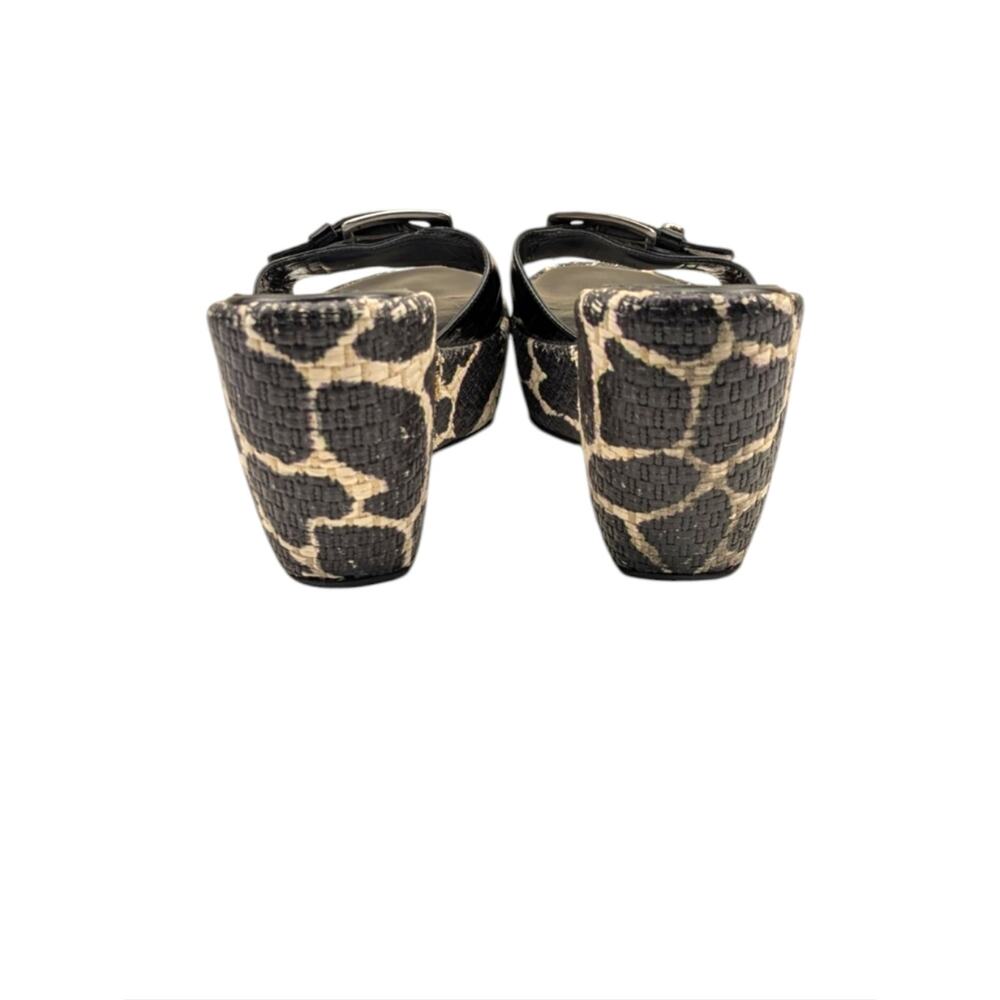 Stuart Weitzman Clipper Giraffe Print Patent Leather Wedge Slides Size 9 S4057 - Picture 13 of 13